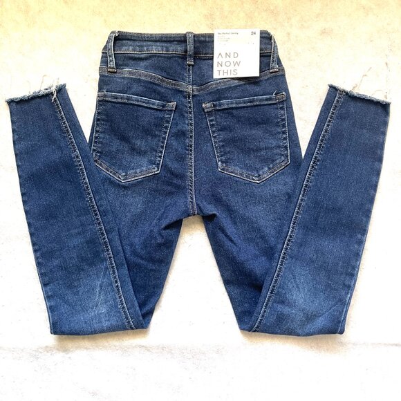 NWT And Now This Hight waist Perfect Skinny Exposed Button Jeans  24 - Picture 6 of 12